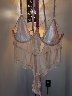 Sheer Lace Trim Pink Babydoll Nightwear Sz 3XL-4XL